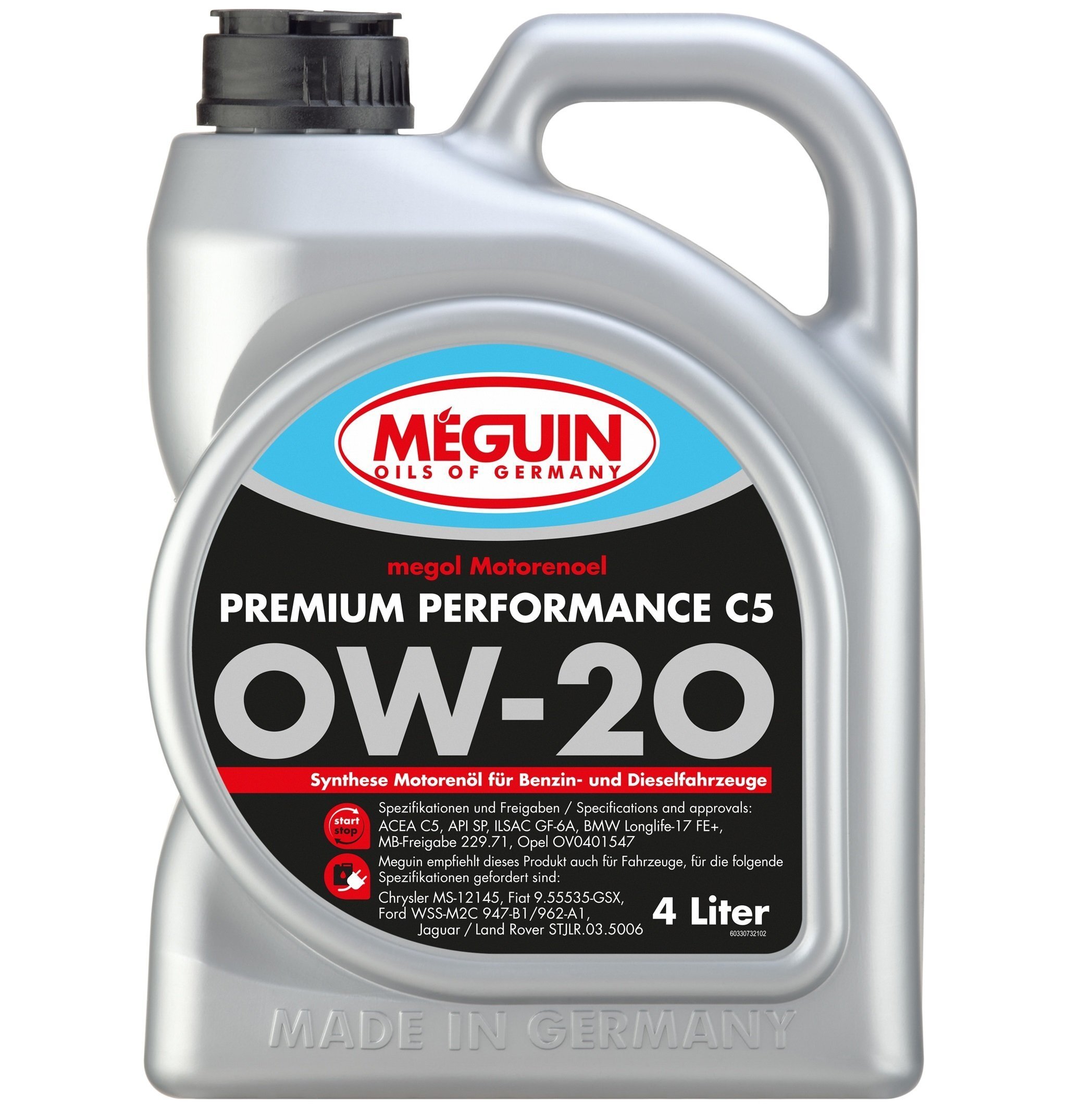 Моторна олива Meguin Premium Performance SAE 0W-20 4л (33073)фото1