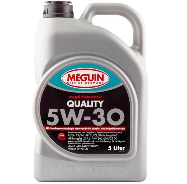 

Моторное масло Meguin Quality SAE 5W-30 5л (6567)