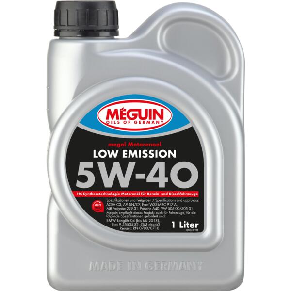 

Моторное масло Meguin Low Emission SAE 5W-40 1л (6573)