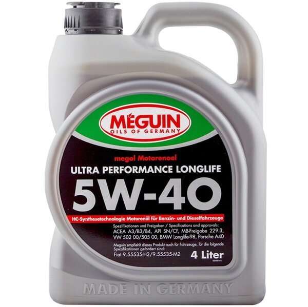 

Моторное масло Meguin Ultra Performance Longlife SAE 5W-40 4л (6486)