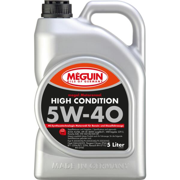 

Моторное масло Meguin High Condition SAE 5W-40 5л (3198)