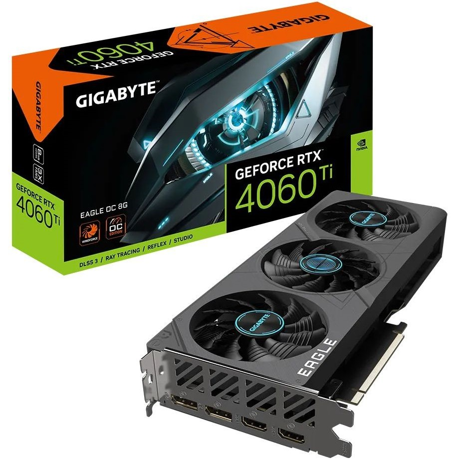 Видеокарта GIGABYTE GeForce RTX 4060 Ti 8GB GDDR6 EAGLE (GV-N406TEAGLE_OC-8GD) фото 