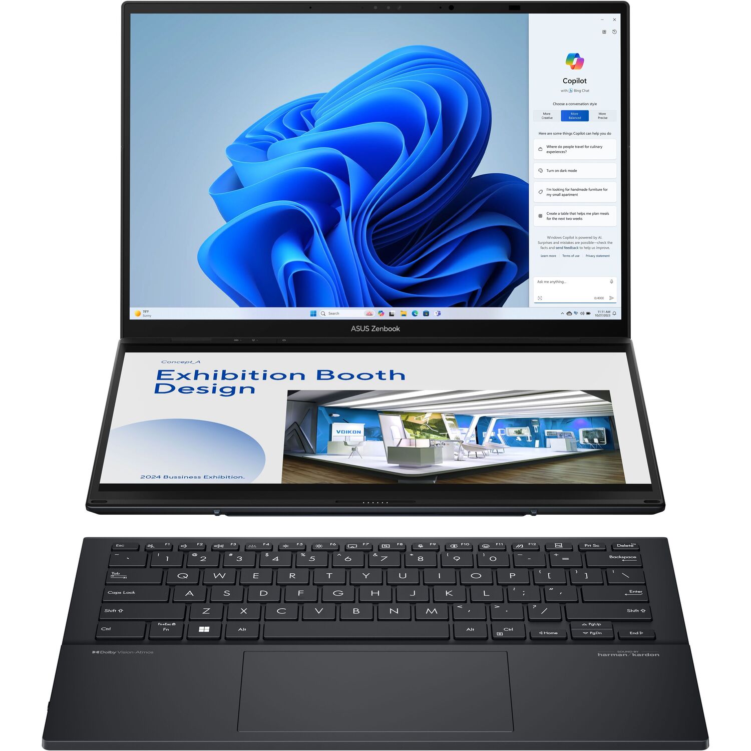 Ноутбук ASUS Zenbook 14 Duo UX8406MA-PZ074W OLED (90NB12U1-M008Z0)фото