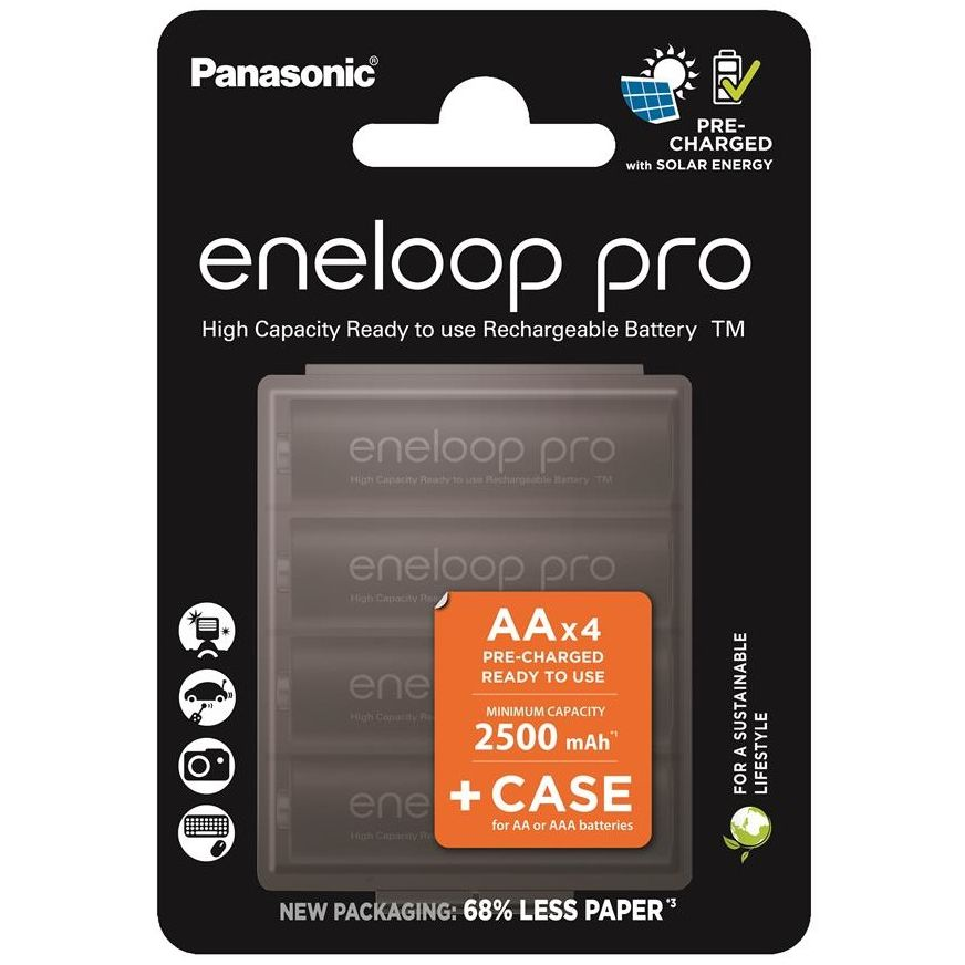Акумулятор Panasonic Eneloop NI-MH Pro AA 2500 4шт, з кейсом для зберіганняфото