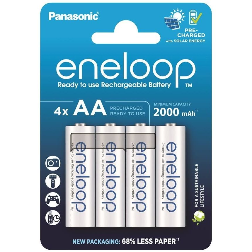 Аккумулятор Panasonic Eneloop NI-MH AA 2000 мАч 4 шт (BK-3MCDE/4CP) фото 