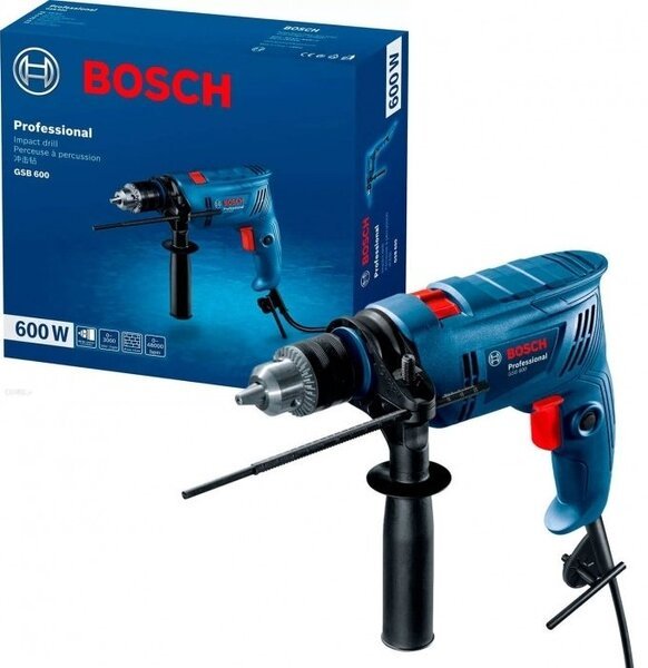 Акція на Дрель ударная Bosch Professional GSB 600, 600Вт (0.601.1A0.320) від MOYO