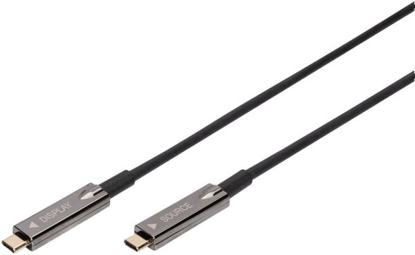 Кабель DIGITUS USB-C UHD 4K AOC hybrid-fiber M/M 10м Black (AK-330160-100-S)