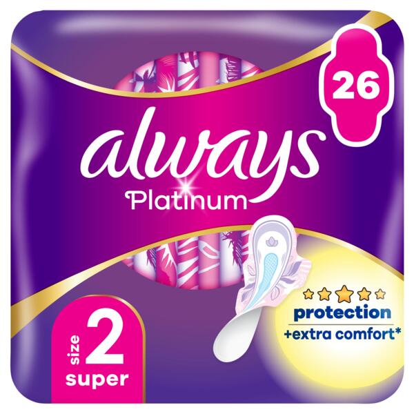 

Прокладки гигиенические Always Platinum Super Размер 2 26шт