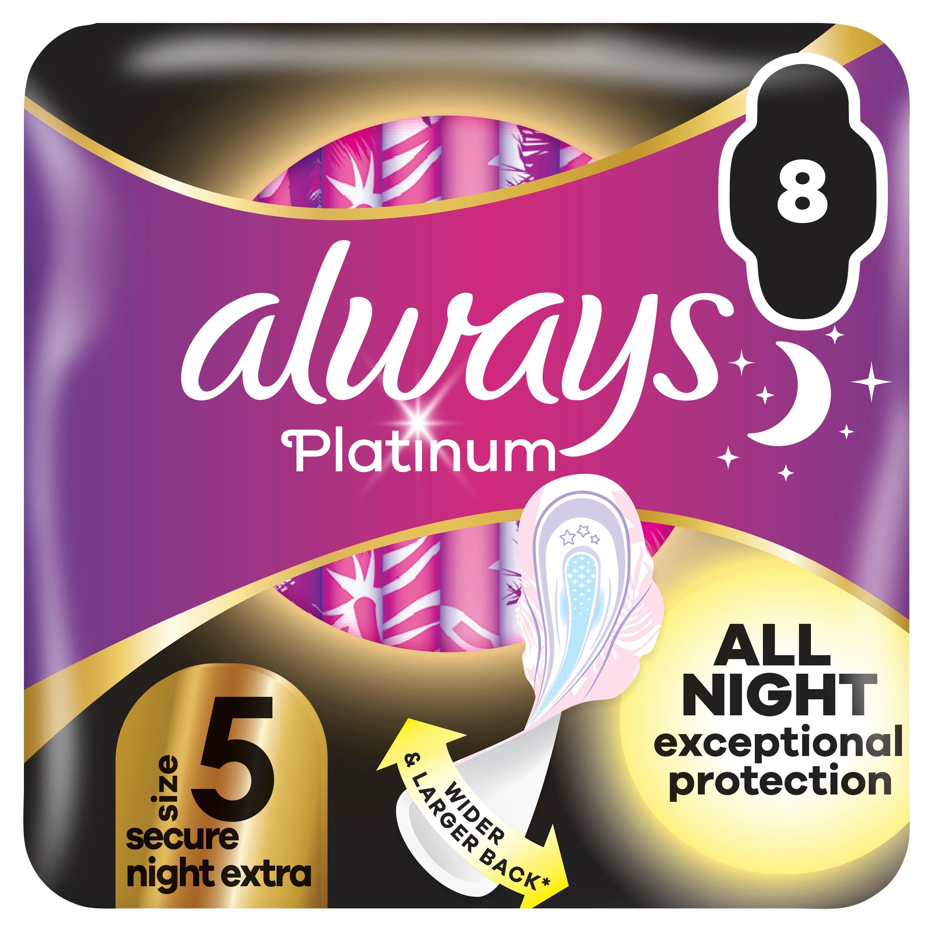 Гігієнічні прокладки Always Platinum Secure Night Extra (Розмір 5) 8 штфото1