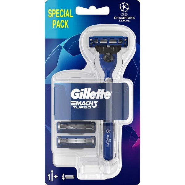 

Бритва Gillette Mach 3 Turbo c 4 cменными картриджами