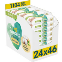 Серветки вологі дитячі Pampers Harmonie New Baby 24*46шт