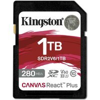 Карта памяти Kingston SDXC 1TB Canvas React Plus UHS-II 280R/150W U3 V60 for Full HD/4K (SDR2V6/1TB)