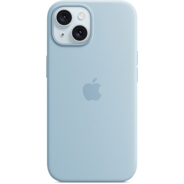 Акція на Чехол Apple для iPhone 15 Silicone Case with MagSafe Light Blue (MWND3ZM/A) від MOYO