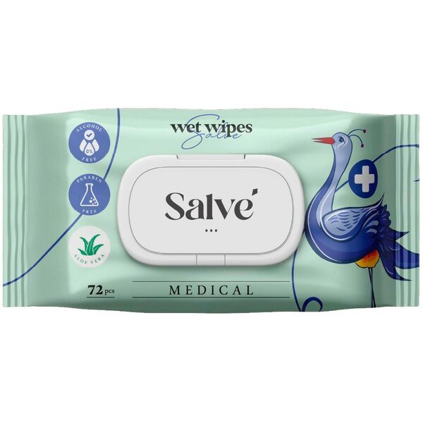 Салфетки влажные Salve медицинские 72шт