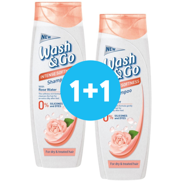 

Шампунь для сухих и поврежденных волос Wash&Go с розовой водой 360мл