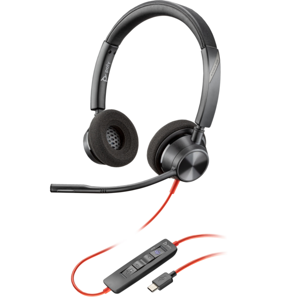 

Гарнитура компьютерная стерео On-ear Poly Blackwire 3320-M, USB-A, USB-C (8X220AA)