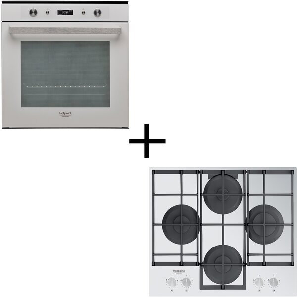 

Варочная поверхность газовая Hotpoint HAGS61FWH+Духовой шкаф Hotpoint FI7861SHWHHA