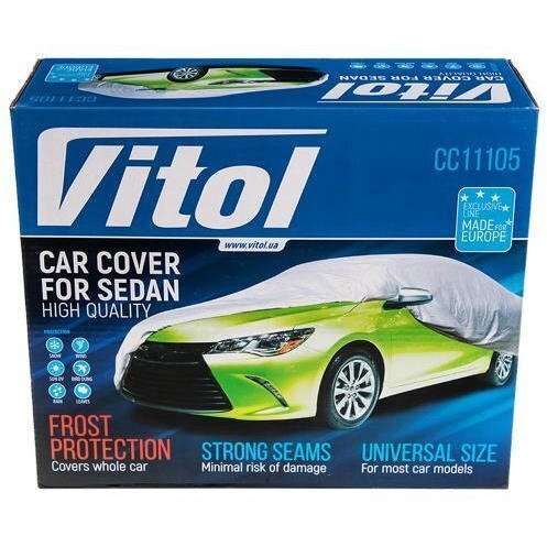 Тент автомобильный Vitol Polyester S 406х165х119 Серый (CC11105S) фото 