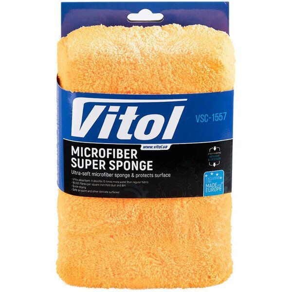 

Губка Vitol для мойки авто из микрофибры 20x14x7см (VSC-1557)