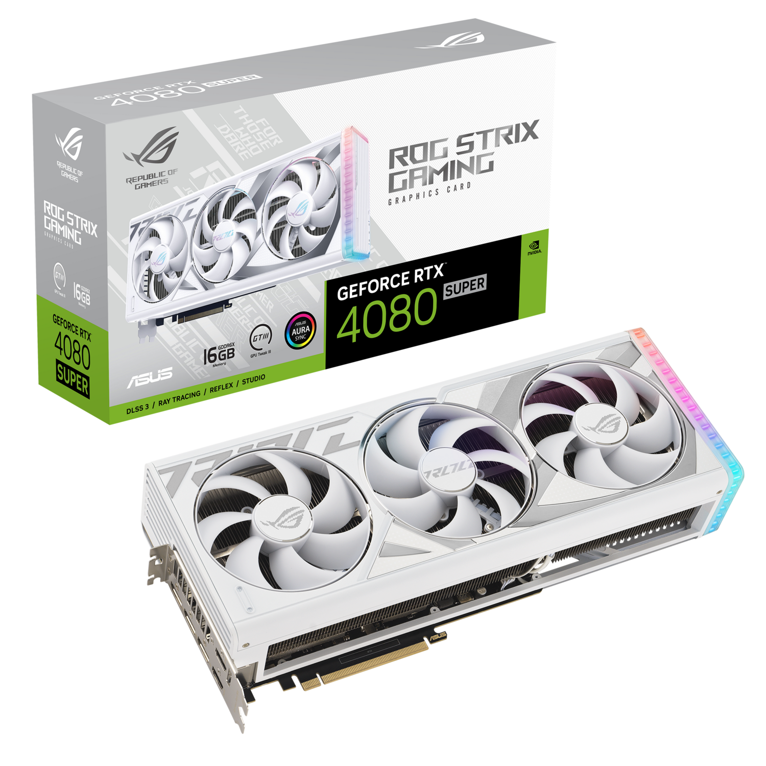 Видеокарта ASUS GeForce RTX 4080 SUPER 16GB GDDR6X GAMING ROG-STRIX-RTX4080S-16G-WHITE фото 