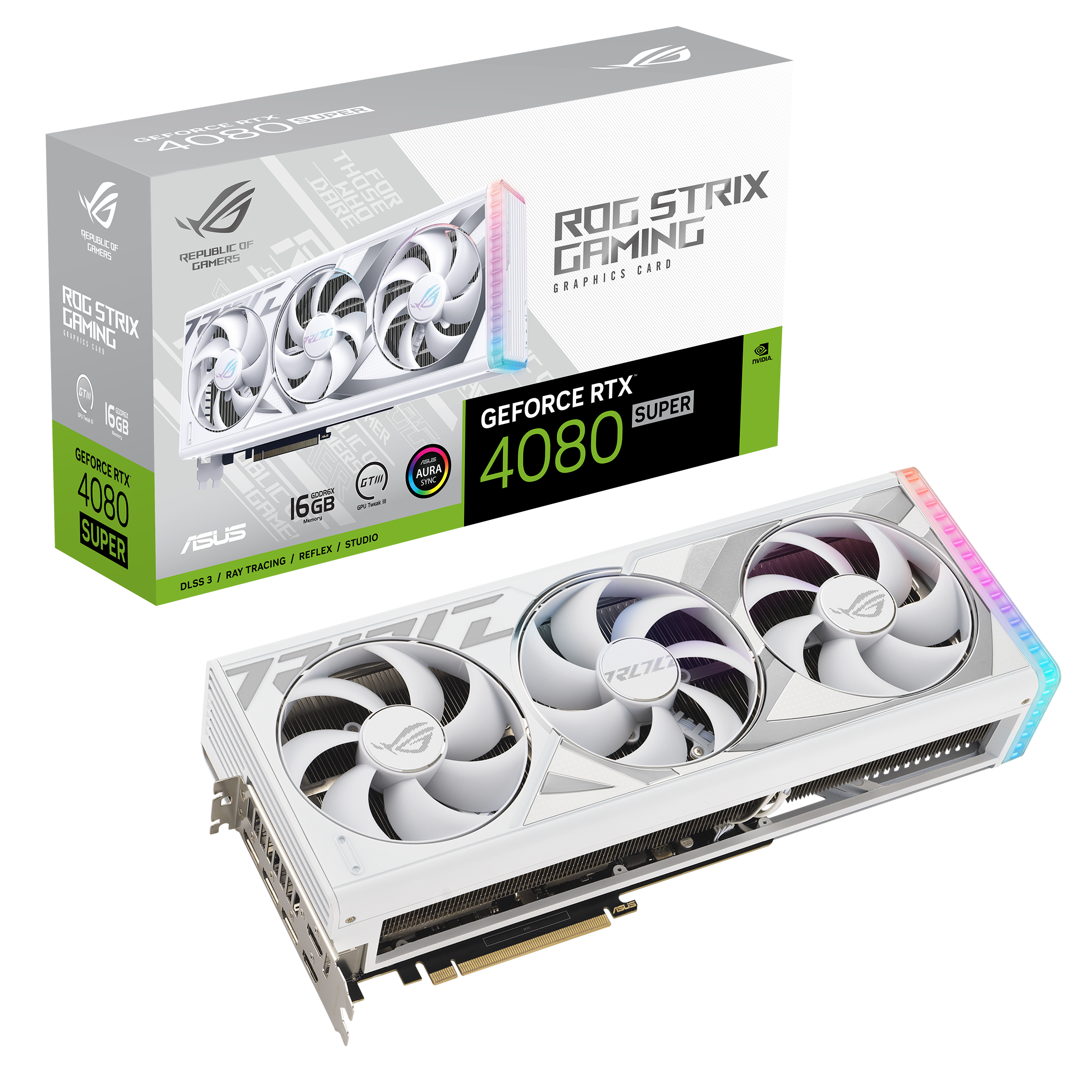 Видеокарта ASUS GeForce RTX 4080 SUPER 16GB GDDR6X GAMING ROG-STRIX-RTX4080S-16G-WHITE фото 1