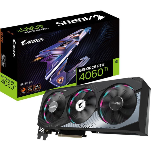 

Видеокарта GIGABYTE GeForce RTX 4060 Ti 8GB GDDR6 AORUS ELITE (GV-N406TAORUS_E-8GD)