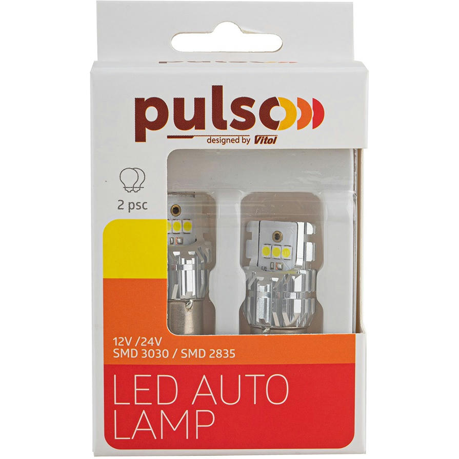 Лампа PULSO габаритна LED 1156 BAU15s 6SMD-2835 9-32V 1050lm (LP-66156W)фото