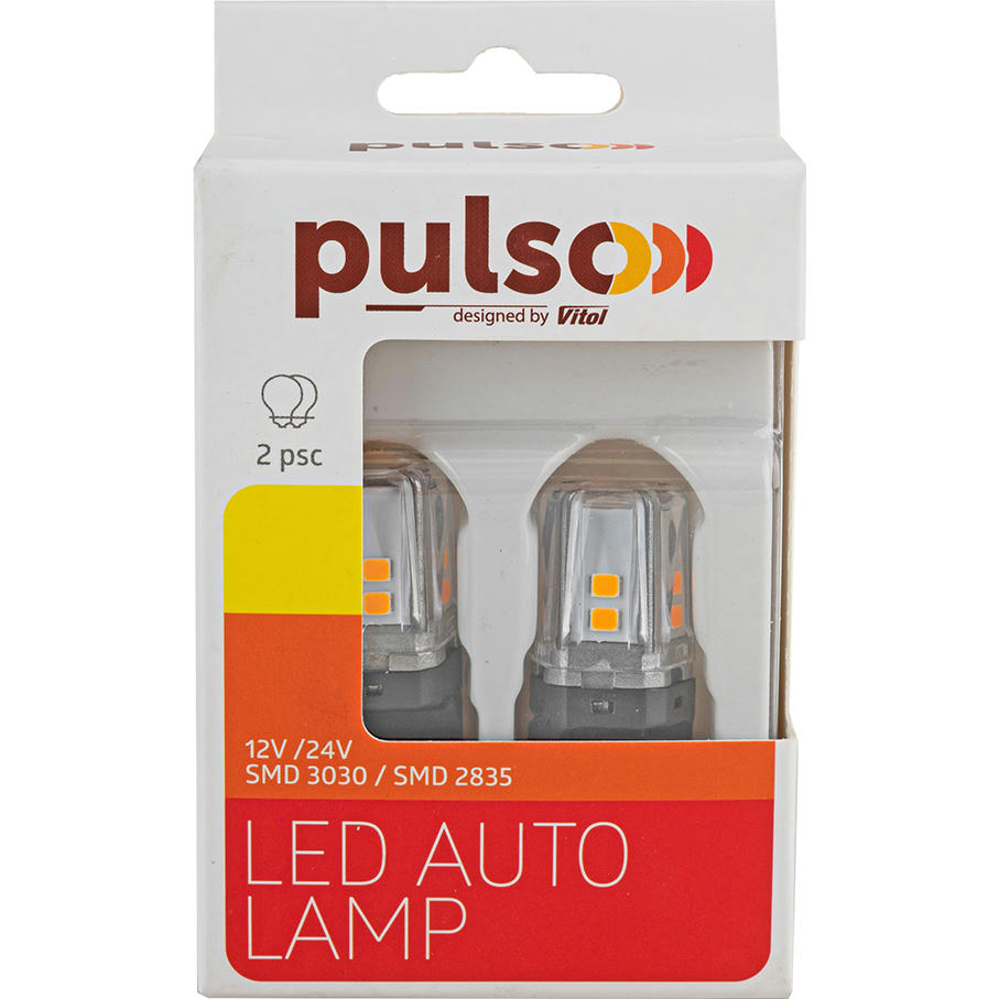 Лампа PULSO габаритна LED 3156 W2,5x16q 12SMD-2835 9-36V 400lm Amber (LP-64156A)фото