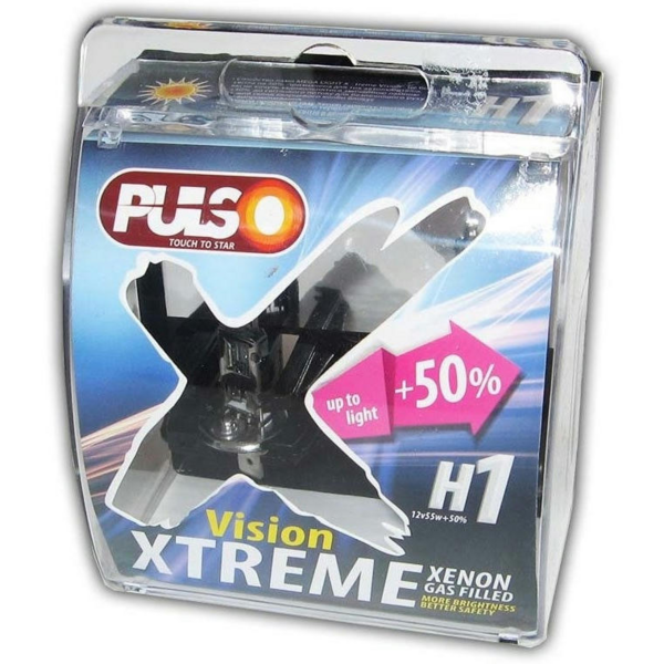 

Лампы PULSO галогенные H1 P14.5S 12V 55W +50% X-treme Vision (LP-12553)