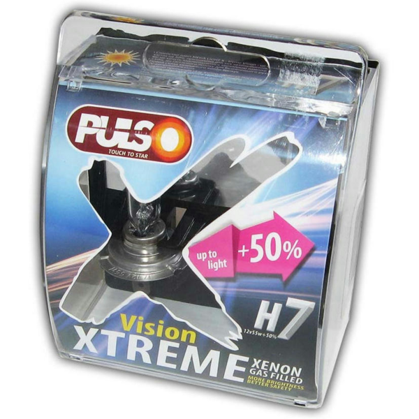 

Лампы PULSO галогенные H7 PX26D 12V 55W +50% X-treme Vision (LP-72553)
