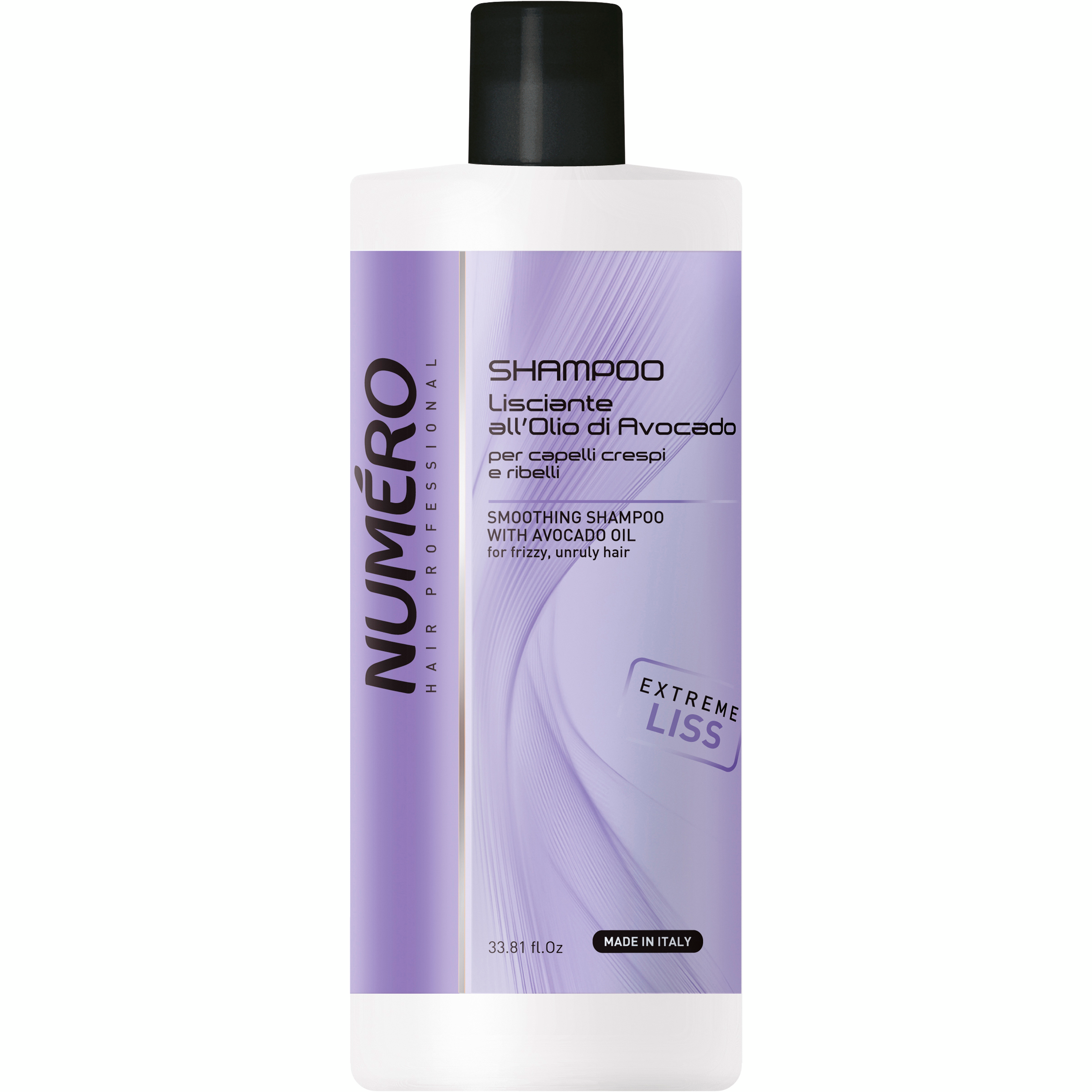 Шампунь для волосся, що розгладжує Brelil Numero Smoothing Shampoo з олією авокадо 1лфото1