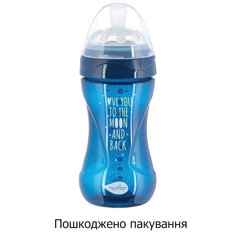 Бутылочка для кормления Nuvita NV6032 Mimic Cool 250мл 3м+ Антиколиковая, синяя (NV6032NIGHTBLUE) (повреждена упаковка) фото 1