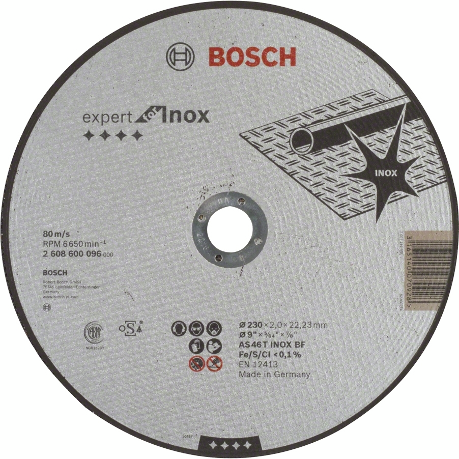 Диск отрезной Bosch Expert for Inox, 230х22.23мм (2.608.600.096) фото 