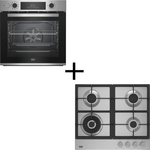 

Варочная поверхность газовая Beko HIAW64225SX+Духовой шкаф Beko BBIS12300XDE