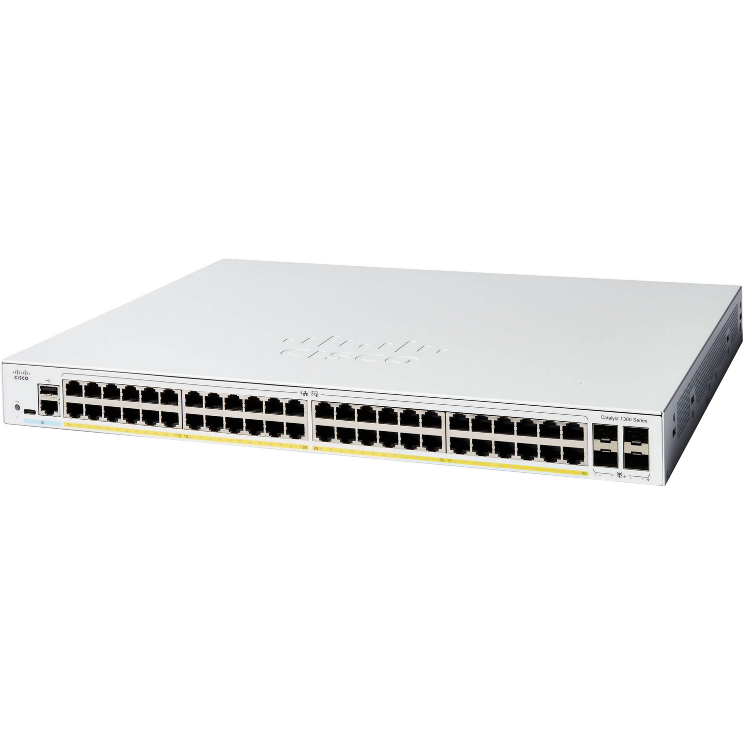 Коммутатор Cisco Catalyst 1300 48xGE, PoE, 4x10G SFP+ (C1300-48P-4X)фото