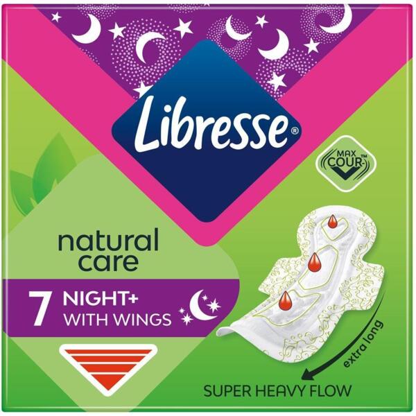 

Гигиенические прокладки Libresse Natural Care Maxi Night 7шт