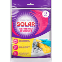 Салфетки для уборки вискозные Solar 3шт