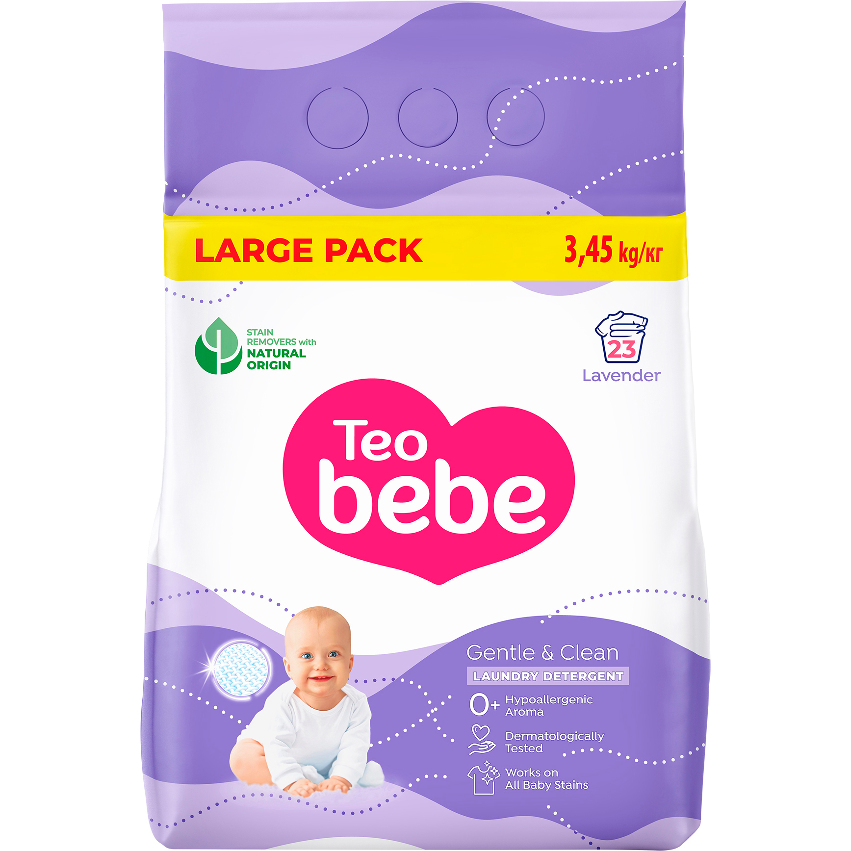 Стиральный порошок Teo bebe Gentle&Clean Lavender 3.45кг фото 1