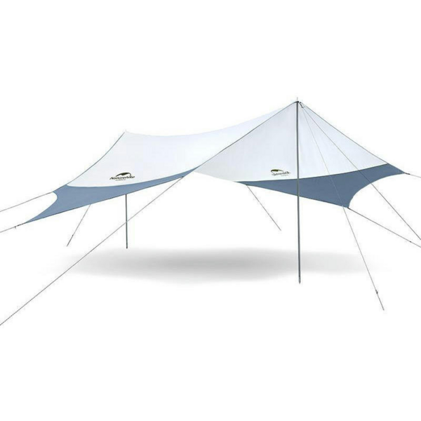 

Тент для кемпинга Naturehike Hexagon NH16T013-S, 150D/Silver Coated, 520*460 см, серо-голубой (с двумя стойками)