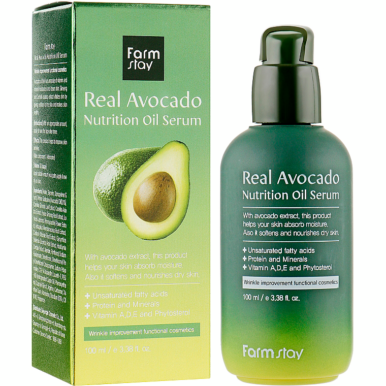 Сироватка для обличчя FarmStay Real Avocado Nutrition Oil Serum з олією авокадо 100млфото