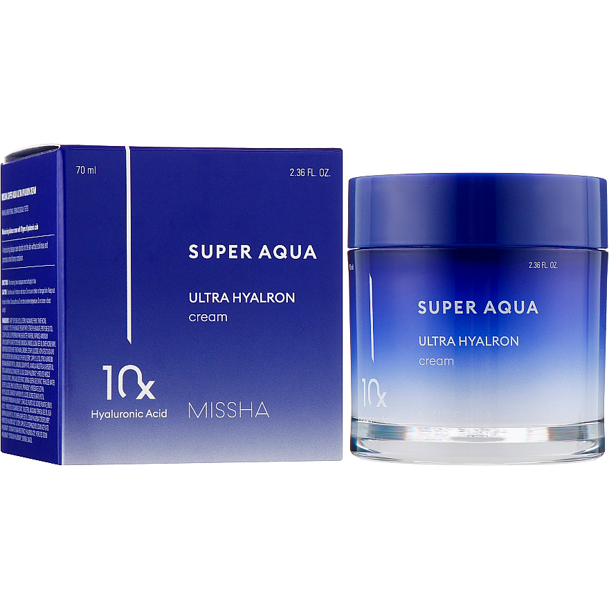 Крем для обличчя Missha Super Aqua Ultra Hyalron Cream з гіалуроновою кислотою 70млфото