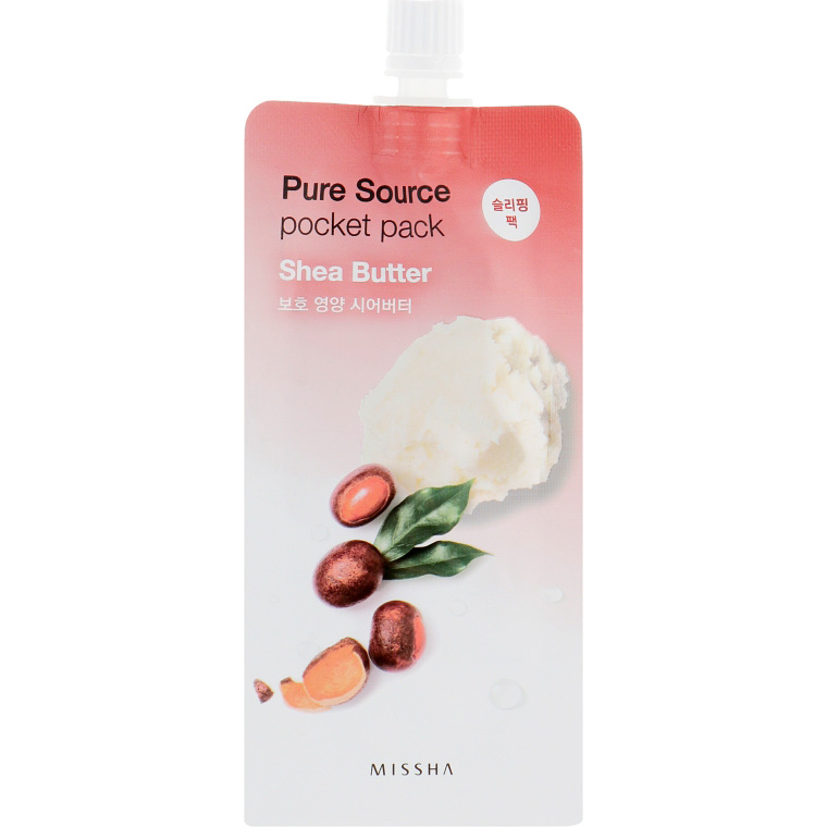 Маска для обличчя нічна Missha Pure Source Pocket Pack з олією ши 10млфото