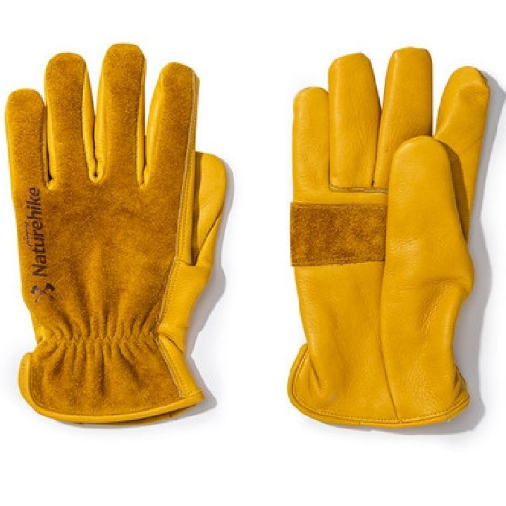 Перчатки кожаные Naturehike NH20FS041, размер XL, желтые фото 1