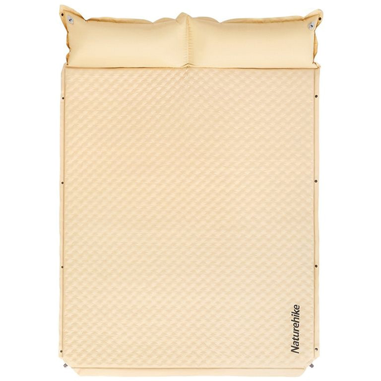 Самонадувающийся коврик двухместный с подушкой Naturehike CNK2300DZ014, 30 мм, бежевый фото 