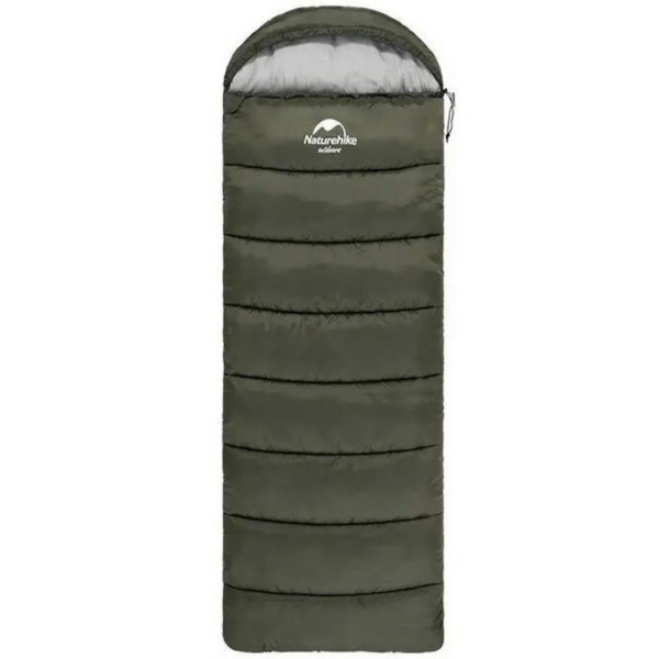 Спальник с капюшоном Naturehike U250S NH20MSD07, (0°C), правый, темно-зеленый