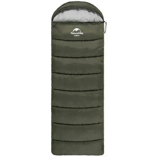 Спальник с капюшоном Naturehike U350S NH20MSD07, (-3°C), правый, темно-зеленый фото 1