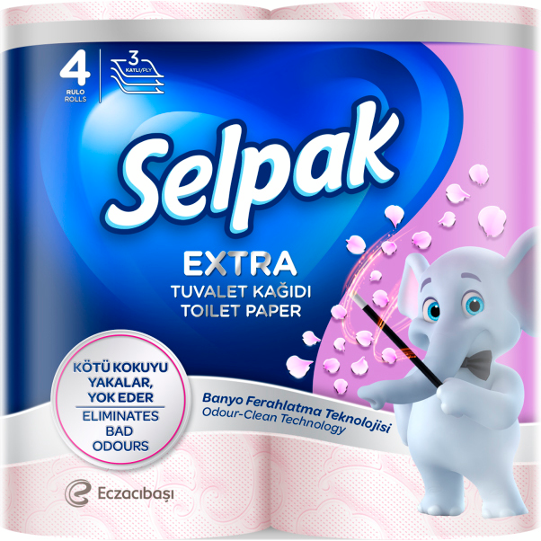 Туалетная бумага Selpak Perfumed с ароматом Пудра 4шт фото 1