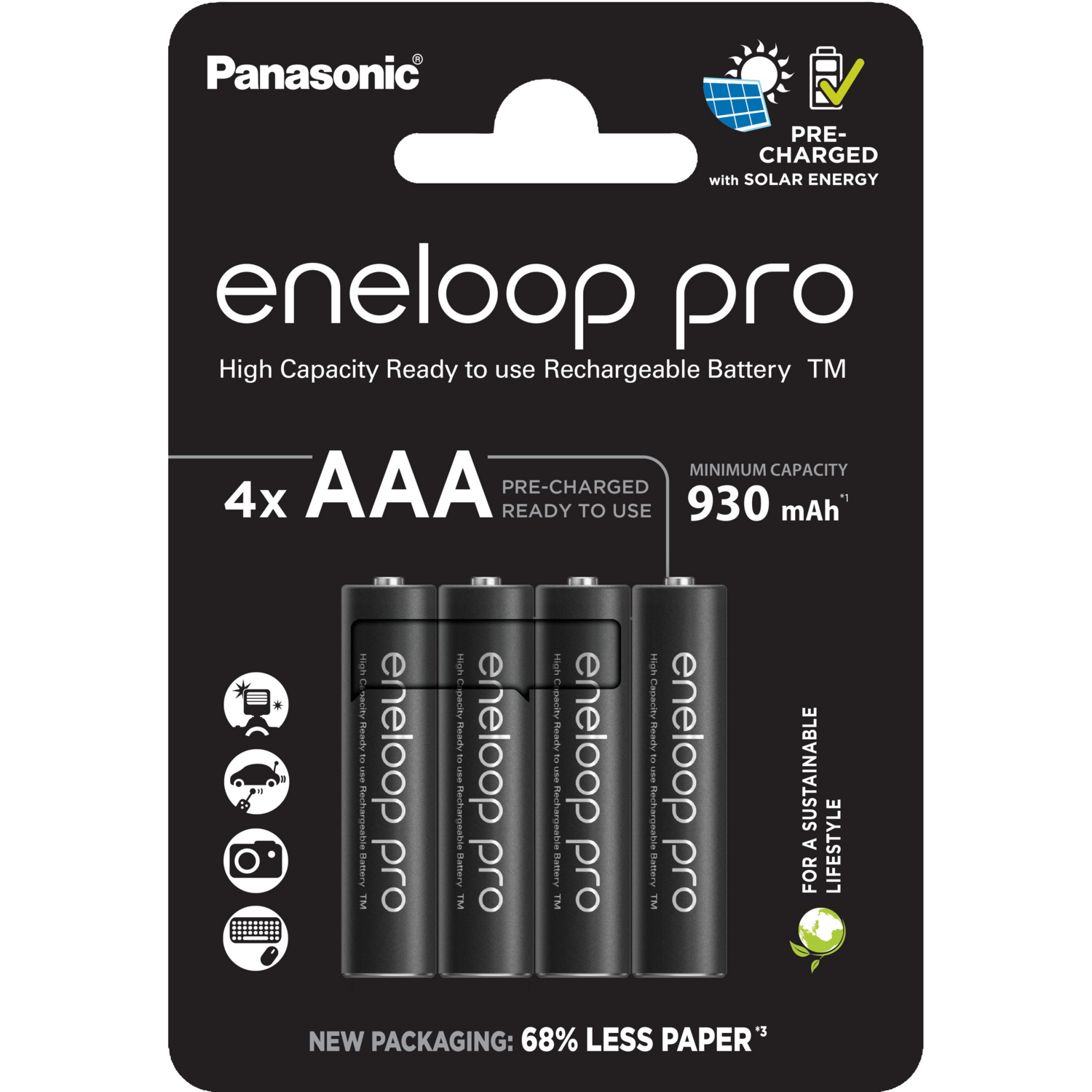 Акумулятор Panasonic Eneloop NI-MH Pro AAA 930 мАг, 4 шт. (BK-4HCDE/4CP)фото