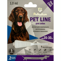 Краплі на холку від бліх, кліщів та гельмінтів Palladium Pet Line the One для собак вагою 20-30кг