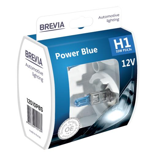 Лампа Brevia галогенова H1 12V 55W P14.5s Power Blue S2 (12010PBS)фото